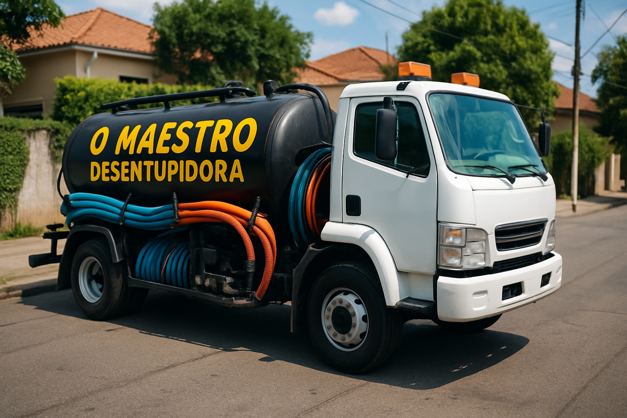 Caminhão de Desentupidora O Maestro na Zona Leste